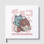 Kawaii Cat with Chocolate Milk – Japanese Pop Art Gastenboek (Voorkant)