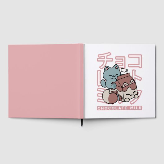 Kawaii Cat with Chocolate Milk – Japanese Pop Art Gastenboek (Volledig)