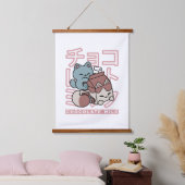 Kawaii Cat with Chocolate Milk – Japanese Pop Art Hangend Wandkleed (Slaapkamer)
