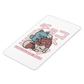 Kawaii Cat with Chocolate Milk – Japanese Pop Art Magneet (Linkerzijde)