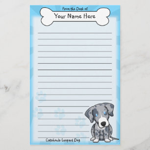 Kawaii Catahoula Leopard Dog Stationery Briefpapier