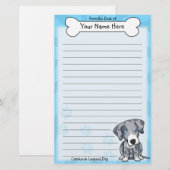 Kawaii Catahoula Leopard Dog Stationery Briefpapier (Voorkant / Achterkant)
