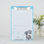 Kawaii Catahoula Leopard Dog Stationery Briefpapier (Staand voorkant)