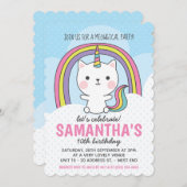 Kawaii Catcorn Cat Unicorn Party Kaart (Voorkant / Achterkant)