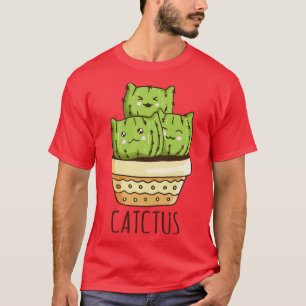 Kawaii Catctus Cactus Vetplanten Kittens Kat Cactu T-shirt