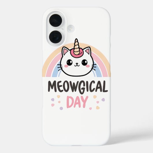 Kawaii Caticorn met Pastel Regenboog Case-Mate iPhone Case (Achterkant)