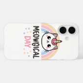 Kawaii Caticorn met Pastel Regenboog Case-Mate iPhone Case (Achterkant (horizontaal))