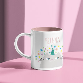 Kawaii Caticorn Naam Tweekleurige Koffiemok