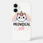 Kawaii Caticorn with Pastel Rainbow Case-Mate iPhone Case (Achterkant)