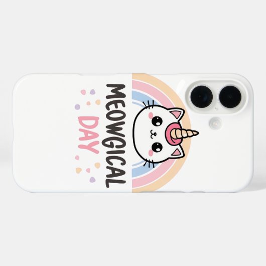 Kawaii Caticorn with Pastel Rainbow Case-Mate iPhone Case (Achterkant (horizontaal))