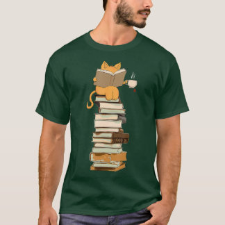 Kawaii Cats Books Tea Gift T-shirt