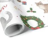 Kawaii Cats & Christmas Decorations Wrapping Paper Cadeaupapier (Rol Hoek)