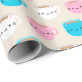Kawaii Cats Cup Cadeaupapier (Rol Hoek)