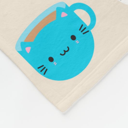 Kawaii Cats Cup Fleece Deken (Hoek)