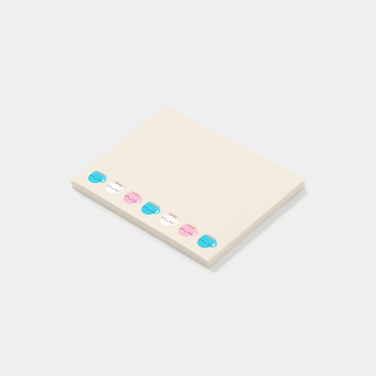 Kawaii Cats Cup Post-it® Notes (Schuin)