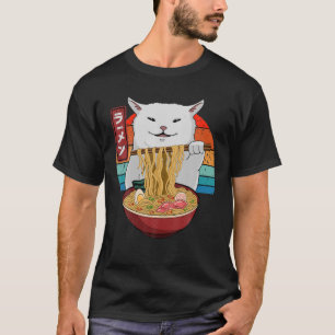 Kawaii Cats Eating Ramen Noodles Japanse Vintage T-shirt