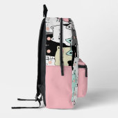 Kawaii Cats Pattern Monogram Name Bedrukte Rugzak (Links)