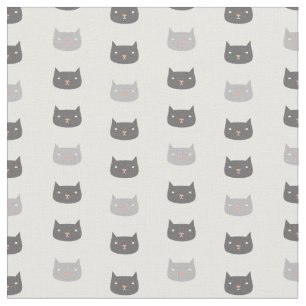 Kawaii Cats Patterned Fabric Stof
