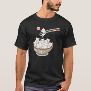Kawaii Cats Pets Ramen Noodles Japans Sushi Anim T-shirt