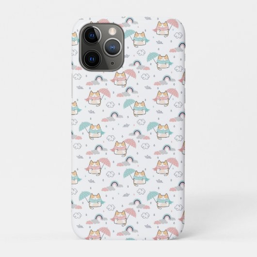 Kawaii Cats Rainy Day Pattern Case-Mate iPhone Case (Achterkant)