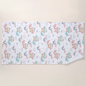Kawaii Cats Rainy Day Pattern Strandlaken (Voorkant)