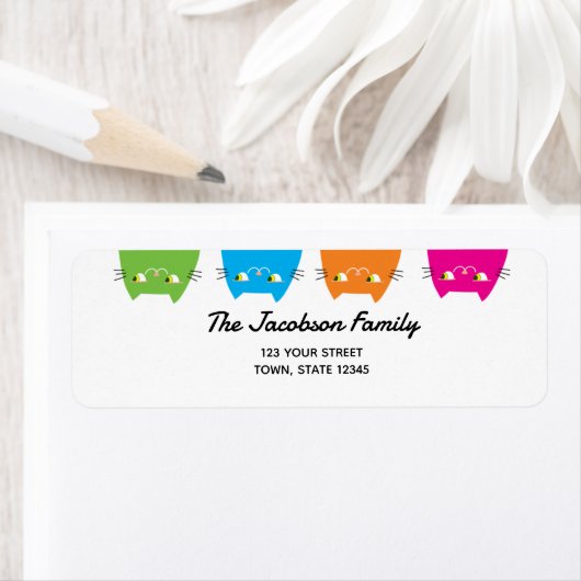 Kawaii Cats retouradres Etiket (Insitu)