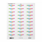 Kawaii Cats retouradres Etiket (Full Sheet)