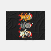 Kawaii Cats Santa Hat Dancing Lights Christmas Dan Fleece Deken (Voorkant (Horizontaal))