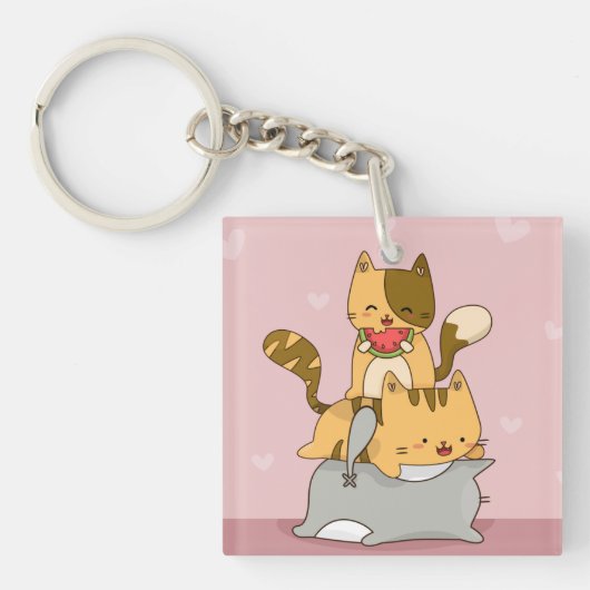 Kawaii Cats Sleutelhanger (Voorkant)