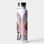 Kawaii Cavalier King Charles Pastel Glas in lood Waterfles (Rechts)