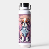 Kawaii Cavalier King Charles Pastel Kleuren Waterfles (Achterkant)