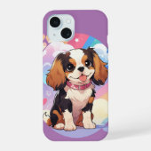 Kawaii Cavalier King Charles Pastel Rainbow iPhone 15 Case (Achterkant)