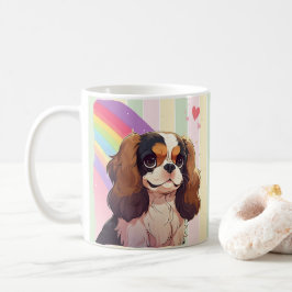 Kawaii Cavalier King Charles Pastel Rainbow Koffiemok