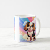 Kawaii Cavalier King Charles Pastel Rainbow Koffiemok (Voorkant rechts)