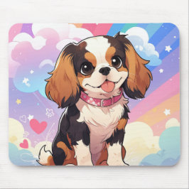Kawaii Cavalier King Charles Pastel Rainbow Muismat