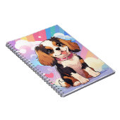 Kawaii Cavalier King Charles Pastel Rainbow Notitieboek (Rechterzijde)