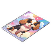 Kawaii Cavalier King Charles Pastel Rainbow Notitieboek (Linkerzijde)