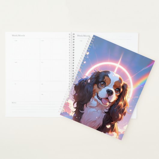Kawaii Cavalier King Charles Pastel Rainbow sky Planner (Display)