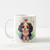 Kawaii Cavalier King Charles Pastel Rainbow Tail Koffiemok (Links)