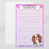 Kawaii Cavalier King Charles Spaniel Stationery Briefpapier (Voorkant / Achterkant)