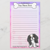 Kawaii Cavalier King Charles Spaniel Stationery Briefpapier (Voorkant)