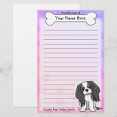 Kawaii Cavalier King Charles Spaniel Stationery Briefpapier (Voorkant / Achterkant)