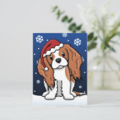 Kawaii Cavalier Spaniel Christmas Postcard Feestdagenkaart (Staand voorkant)