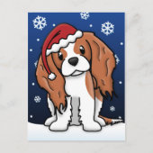 Kawaii Cavalier Spaniel Christmas Postcard Feestdagenkaart (Voorkant)