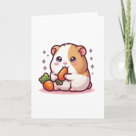 Kawaii Cavia Die Wortels Eet – Liefhebber van Cute Kaart