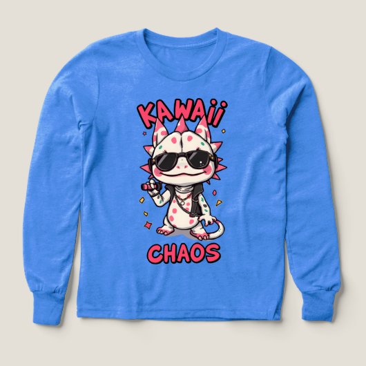 Kawaii Chaos Cool Axolotl Sunglasses LeatherJacket (Voorkant)