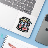 Kawaii Chemistry Teacher – Cute Beaker & Test Tube Sticker (Laptop met iPhone)