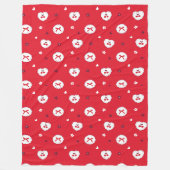 Kawaii Cherries and Bows Pattern Fleece Deken (Voorkant)