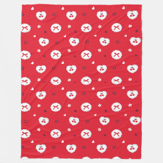 Kawaii Cherries and Bows Pattern Fleece Deken