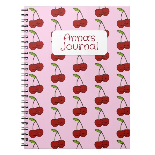 Kawaii Cherries Journal voor meisjes Notitieboek (Voorkant)